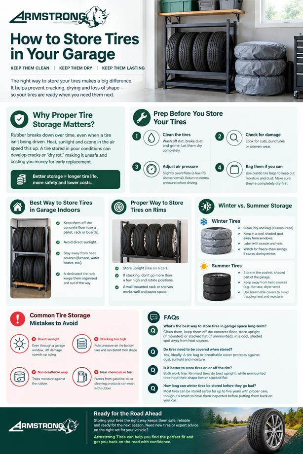 Best Way to Store Tires in Garage for Longer Tire Life